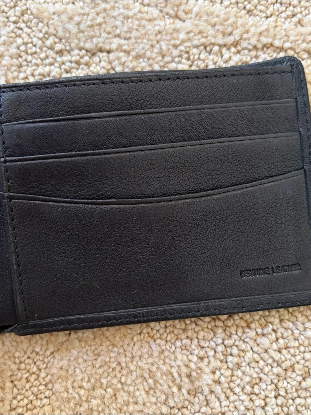 Men's Black Leather Card & Key Holder - Minimal Bifold